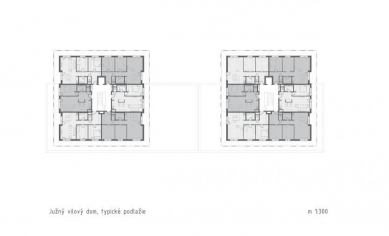 Slnečnice – Južné mesto - Půdorys - typické podlaží - foto: Compass