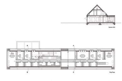 Opole Museum of Rural Architecture Administration Building - Půdorys patra - foto: b2 Architekci