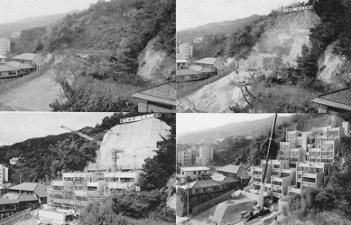 Rokko Housing I. - Fotografie z průběhu stavby - foto: © Tadao Ando, 1983