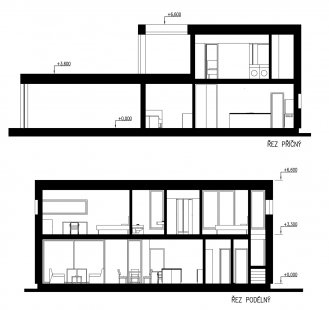 Rodinný dům v Dolních Chabrech - Řezy