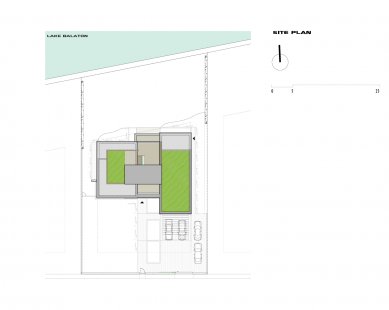 Lake side duplex house - Site plan - foto: Tóth Project Architecture Office
