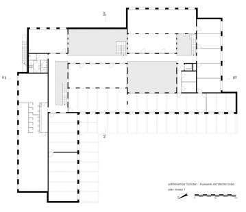 Policejní stanice Schoten - Půdorys patra - foto: Huiswerk architecten