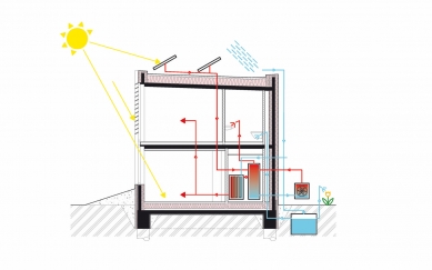 Passive House Hradec Králové - Příčný řez - foto: Echorost architekti