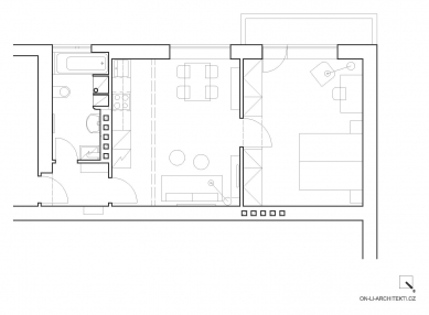 Rekonstrukce bytu v Brně - Půdorys