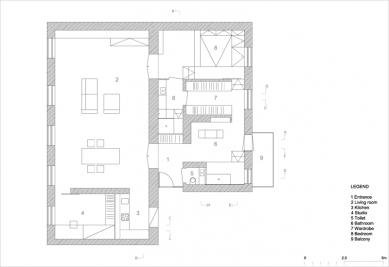 Level Apartment - Pôdorys - foto: OFIS Arhitekti