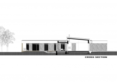 Family house with the garden pond - Cross section - foto: TOTH PROJECT ARCHITECT OFFICE