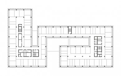 Munich Re South 1 - Půdorys typického podlaží - foto: baumschlager eberle architekten