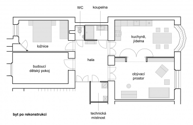 Interior of the apartment in Letná - New status