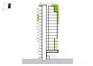 Biologicky rozmanitá věž M6B2 - Příčný řez - foto: Maison Edouard François