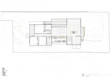 Rodinný dům Ozone House - Horní - hlavní obytné podlaží / Ground floor plan