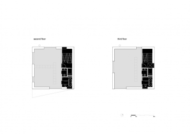 Rodinný dom Dlhé Diely I - Půdorys 2.np a 3.np - foto: plusminusarchitects