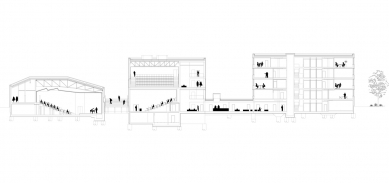 University Library and Multifunctional Center UJEP - <translation>Longitudinal section</translation> - foto: SIAL architekti a inženýři