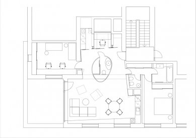 Rekonstrukce bytu v Holešovicích - Půdorys návrhu - foto: Daniela Polubědovová