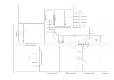 Rekonstrukce bytu v Holešovicích - Půdorys původního stavu - foto: Daniela Polubědovová