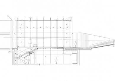 Tondonia Winery Pavilion - Podélný řez - foto: Zaha Hadid Architects