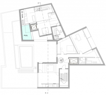 Housing at the Old City Wall Berlin - Půdorys 4.np - foto: Atelier Zafari.Architecture