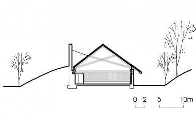 Konferenční sál Dai Lai - Příčný řez - foto: Vo Trong Nghia Architects