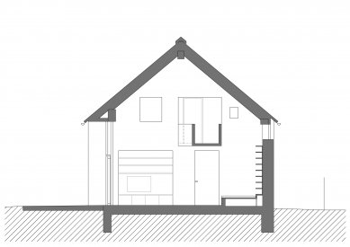 Novostavba rodinného domu, Praha–východ - Řez