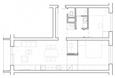 Rekonstrukce a interiér bytu Bučovice - Půdorys - současný stav