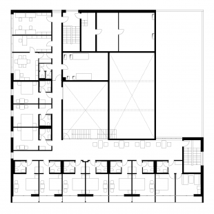 Ekologické centrum Rychleby - Budova B - půdorys 2NP - foto: knesl+kynčl architekti