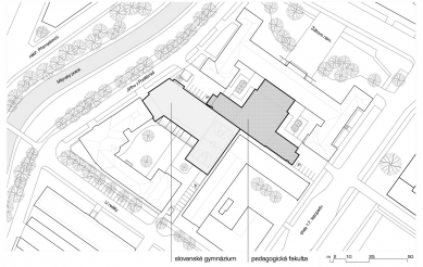 Výzkumně vzdělávací areál Pdf UP v Olomouci - Situace 