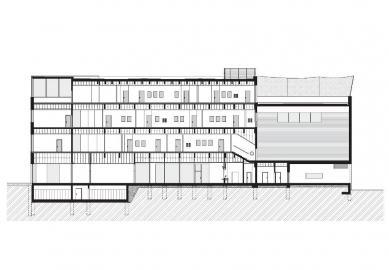 Dostavba budovy Slovanského gymnázia v Olomouci - Řez B
