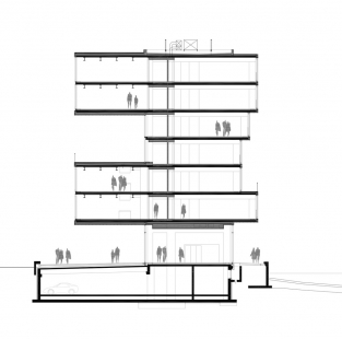 Studentské koleje Tietgen  - Řez - foto: Lundgaard & Tranberg Arkitekter