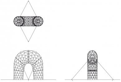 Artefakt - strukturální konstrukce z kmínků - Výkresy - foto: Huť architektury Martin Rajniš s.r.o.