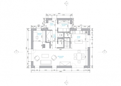 House Uhlík - Ground floor plan - foto: MJÖLK architekti