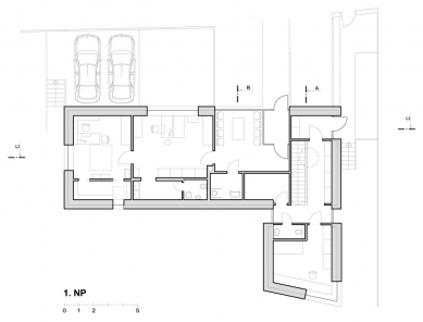 Rodinný dům s ordinací - Půdorys přízemí - foto: Martin Šaml