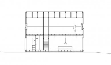 Dům na ostrově Husarö - Podélný řez - foto: Tham & Videgård Hansson Arkitekter