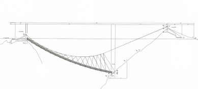 Traversina footbridge II - Podélný řez