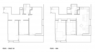 Rekonstrukce a interiér bytu v Kuřimi - Půdorysy