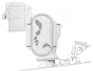 Vstupní pavilon na lehkoatletický stadion - Situace - foto: RCR arquitectes