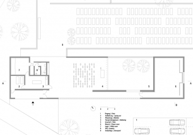 Islámský hřbitov - Půdorys - foto: Bernardo Bader Architekten