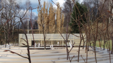 Sluneční lázně - projekt pavilonu u přehradní nádrže Mšeno - Model