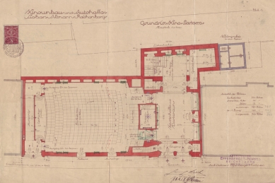 Kinokavárna  - Historický plán půdorysu přízemí - foto: archiv spolku Zachraňme kino Varšava