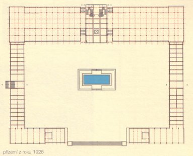 Pavilon G, Brněnské výstaviště - Půdorys přízemí z roku 1928