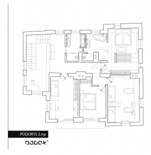 Reconstruction of the Family House Klenovice - Floor plan 2nd floor