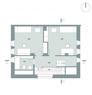Rekonstrukce rodinného domu ve Strašnicích - Půdorys 2NP