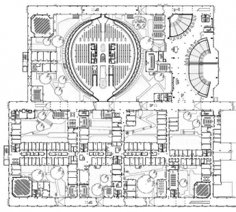 Nová filologická knihovna Freie Universität - Půdorys přízemí - foto: © Foster and Partners