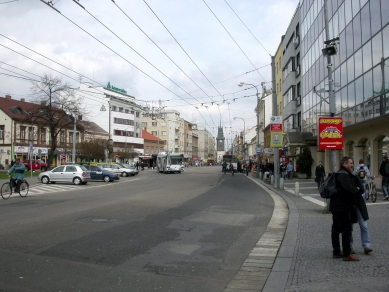 Třída Míru - rekonstrukce pěší zóny v Pardubicích - Původní stav - foto: archiv autorů