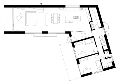 Rodinný dům v Černošicích - Půdorys 1NP