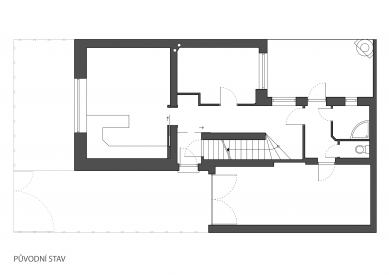 Rekonstrukce řadového rodinného domu v Brně-Židenicích - Půdorys - původní stav