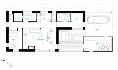 Rodinný dům Liberec - Půdorys přízemí