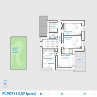 Vila Ke Klimentce - Půdorys - patro