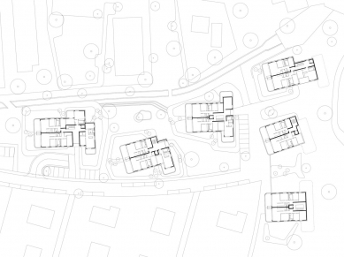 Obytný soubor Neue Seeschanze - Půdorys přízemí - foto: Baumschlager Eberle Architekten 