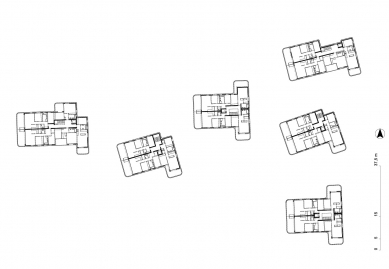 Residential buildings Neue Seeschanze - Ground plan of the above-ground floor - foto: Baumschlager Eberle Architekten