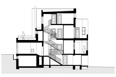 Rekonstrukce funkcionalistického rodinného domu v Brně - Řez