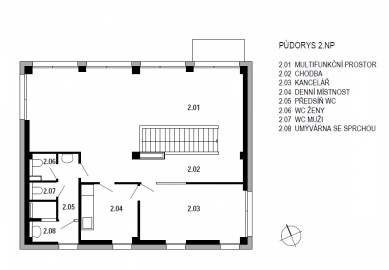 Stavební úpravy firmy Steel Partner a Multifunkční objekt - SO02 - půdorys 2NP